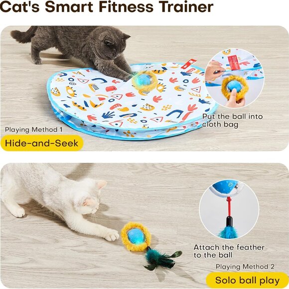 Interactive Cat Toys, Fast Moving Ball in Play Mat, Automatic Motion Activated B - Picture 2 of 6